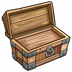 elegant illustration of a wooden treasure chest