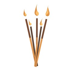 Professional Incense Stick Icon Vector Illustration Design for Meditation and Wellness Services