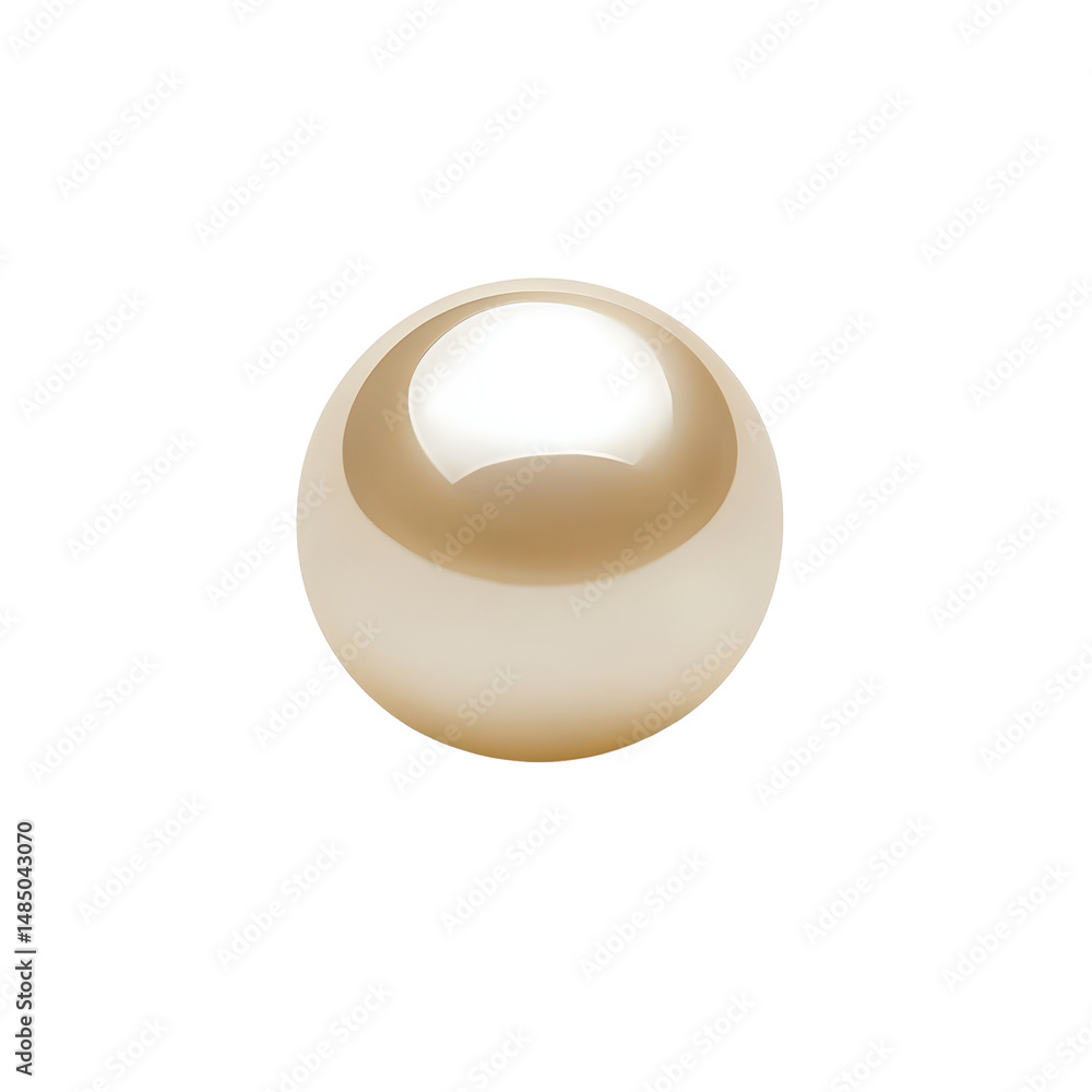 Poster shiny cream colored sphere displayed on a minimalistic surface with soft lighting enhancing its refl