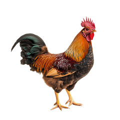 Fototapeta premium a rooster with a red head and black tail