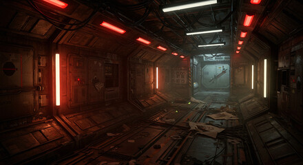 Sci-Fi Wrecked Ship Scene