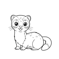 Ferret Outline – Minimalist Line Art of a Playful Ferret for Pet, Wildlife, and Nature Design Projects


