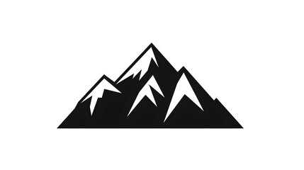 Minimal Black Mountain Logo Icon Vector Illustration for Professional Use