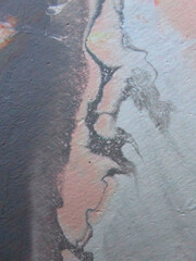 Abstract pastel painting in red, grey and white tones