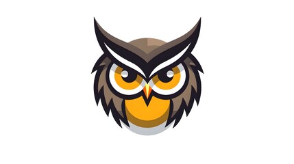 Obraz premium Minimal Owl Face Logo Vector Illustration for Brand Identity Design Projects