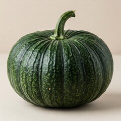 green kabocha pumpkin isolated on white background