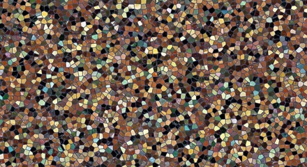 Vibrant Mosaic Style Stained Glass Made of Small Irregular Shaped Pieces