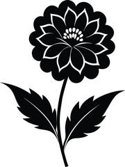 Black and White Floral Silhouette