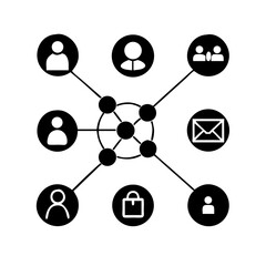 Networking line editable icon set. Containing network,relationship, online networking, community, events, social network and more. vector illustration. Minimal Teamwork in business management icon set