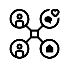 Networking line editable icon set. Containing network,relationship, online networking, community, events, social network and more. vector illustration. Minimal Teamwork in business management icon set