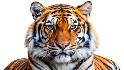 Realistic Tiger Portrait on White Background
