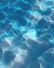 Obraz premium A captivating view of the mesmerizing water surface, radiating in shades of blue, AI-generated