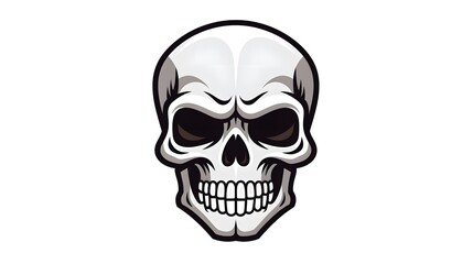 Obraz premium Skull Icon Vector Illustration Flat Logo Design for Cart with Unique Artistic Style
