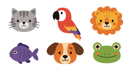 Playful Minimalist Illustration of animals, Animal Art for Trendy Decor

