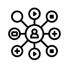 Networking line editable icon set. Containing network,relationship, online networking, community, events, social network and more. vector illustration. Minimal Teamwork in business management icon set