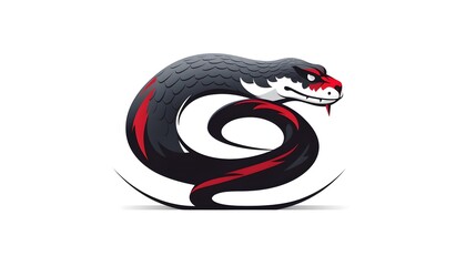 Obraz premium Minimalist Silhouette Snake Vector Icon for Professional Use