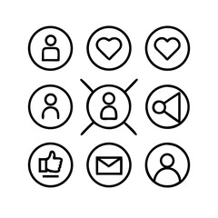Networking line editable icon set. Containing network,relationship, online networking, community, events, social network and more. vector illustration. Minimal Teamwork in business management icon set