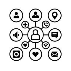 Networking line editable icon set. Containing network,relationship, online networking, community, events, social network and more. vector illustration. Minimal Teamwork in business management icon set