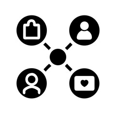 Networking line editable icon set. Containing network,relationship, online networking, community, events, social network and more. vector illustration. Minimal Teamwork in business management icon set