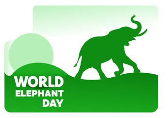 World Elephant Day – background, poster, card – vector illustration