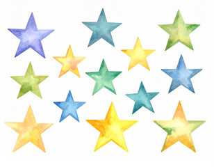 Obraz premium watercolor stars isolated on a white background