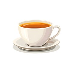Fototapeta premium Professional Wide Angle Centered Composition of Hot Tea in a Cup on Tea Day
