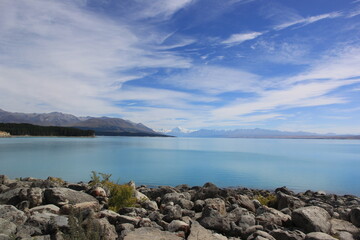 lake and mountains