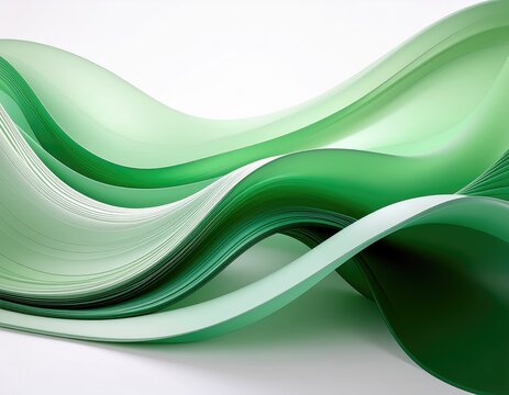 Abstract green wave flowing gracefully