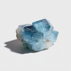 Fototapeta premium Light-blue crystal cluster on a light-beige base