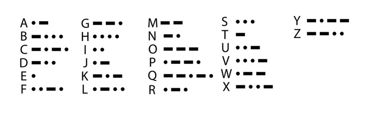 Morse Code International Morse Code on white background. Morse Code sign flat style. Vector © YURII