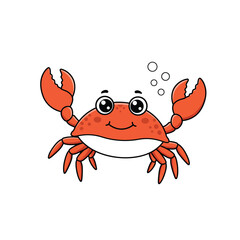 Crab Outline – Minimalist Line Art of a Coastal Crab for Marine, Nature, and Seafood Design Projects

