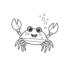 Crab Outline – Minimalist Line Art of a Coastal Crab for Marine, Nature, and Seafood Design Projects


