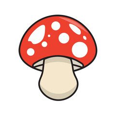 red and white mushroom vector illustration