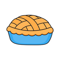 pie with blue bowl vector illustration