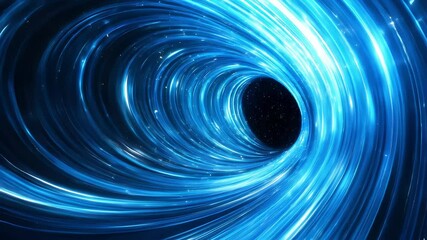 futuristic blue light speed vortex tunnel in space with stars abstract motion - Powered by Adobe
