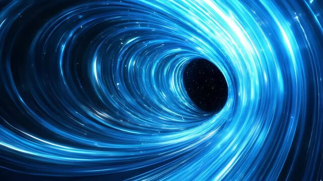 futuristic blue light speed vortex tunnel in space with stars abstract motion - Powered by Adobe