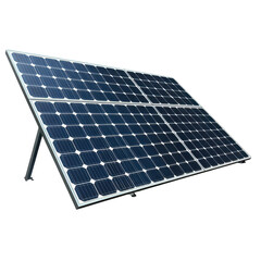 Solar panel setup for renewable energy generation at a sunny location in the afternoon