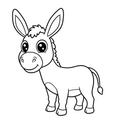Donkey Outline – Minimalist Line Art of a Friendly Donkey for Farm, Nature, and Animal Design Projects

