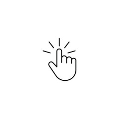 Obraz premium Hand Click Cursor Icon Vector | Minimal Touch Pointer Line Design