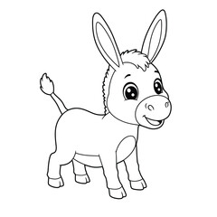 Donkey Outline – Minimalist Line Art of a Friendly Donkey for Farm, Nature, and Animal Design Projects

