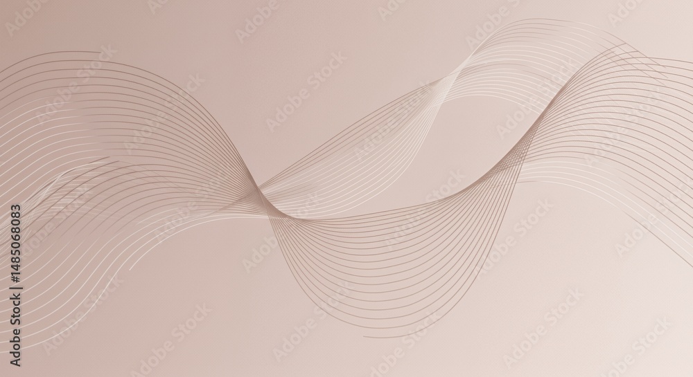 Aufkleber elegant undulating abstract structures with flowing parallel lines in soft beige tones a seamless de