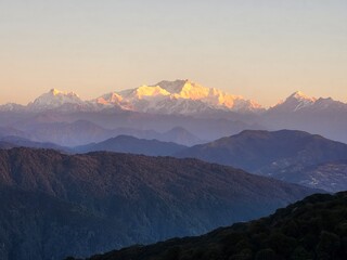sunrise in the kanchenjunga Mountain