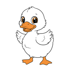 Duck Outline – Minimalist Line Art of a Waterfowl Bird for Nature, Farm, and Educational Design Projects

