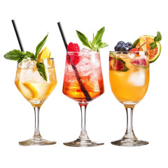 Cheers to refreshing cocktails featuring vibrant colors and garnishes for summer gatherings and celebrations