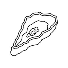 Oyster outline vector icon. Can be used for any platform action promotion and advertising mockup. Isolated symbol sign used for: mobile, app, design, web, dev, ui, ux, gui. EPS 10. For your design.