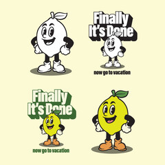 Cartoon Lemon Mascot Vector