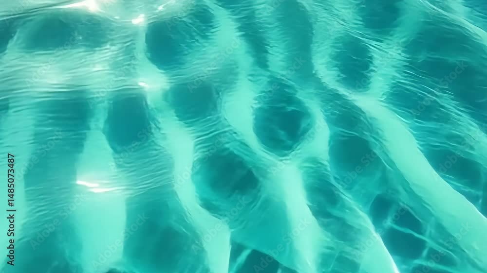 Poster crystal clear water ripples in tranquil pool create serene and calming atmosphere.