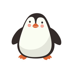 cute polar penguin standing. isolated on white