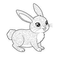 Rabbit Outline – Simple Minimalist Line Art of a Cute Bunny for Nature, Pet, and Easter Design Projects

