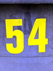 Written Wording in Distressed State Typography Found Ransom Number 54 Fifty Four